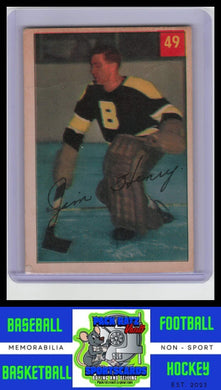 1954 Parkhurst #49 Jim Henry Lucky Premium Card Poor Crease