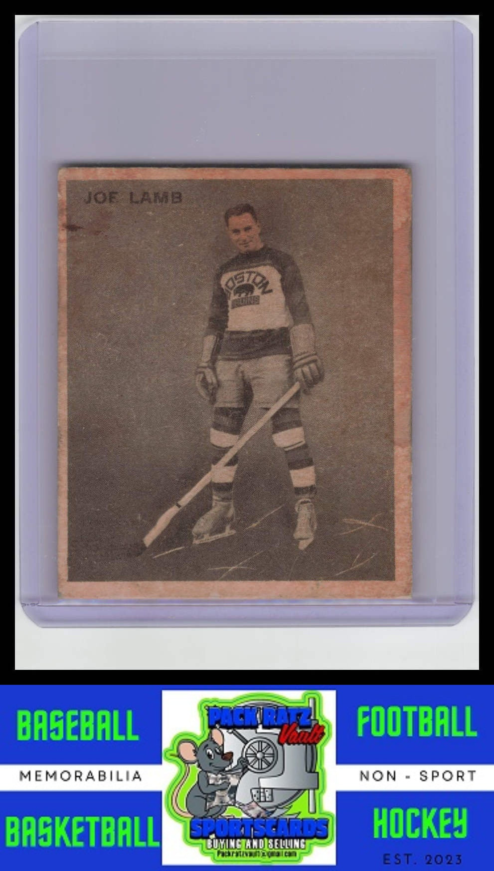 1933 World Wide Gum Ice Kings V357 #41 Joe Lamb English-Only Back VG