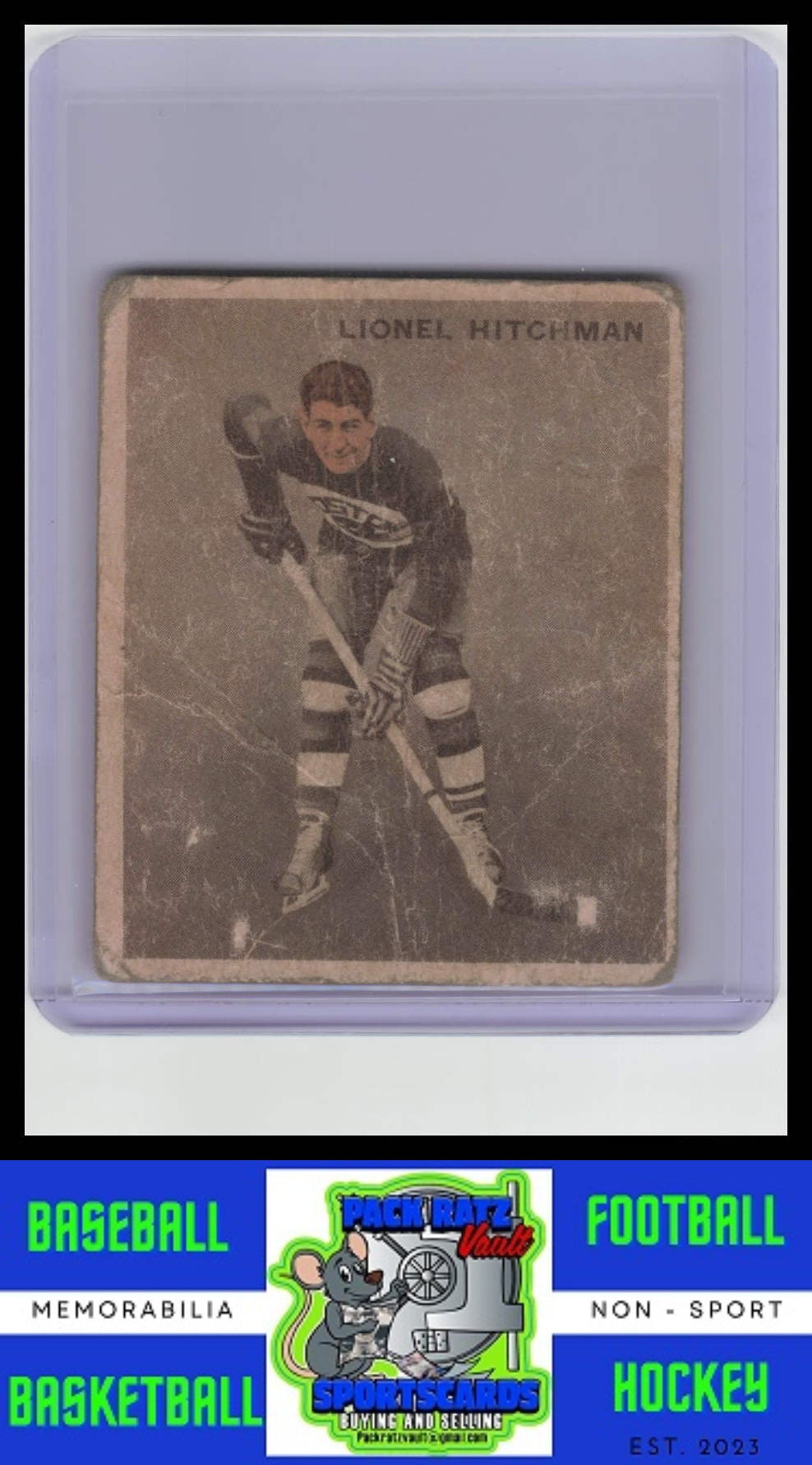 1933 World Wide Gum Ice Kings V357 #34 Lionel Hitchman VG