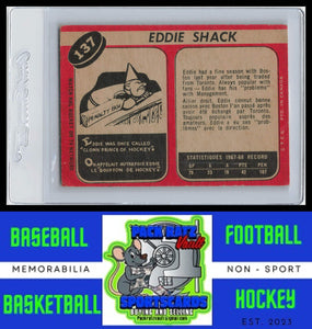 1968 Topps #137 Eddie Shack VG