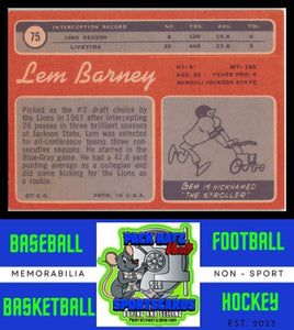 1970 Topps #75 Lem Barney VG/EX