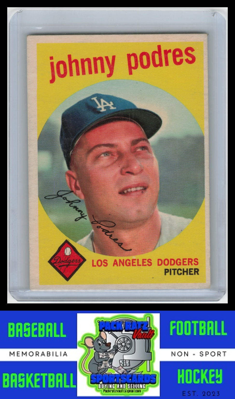 1959 Topps #495 Johnny Podres VG/EX