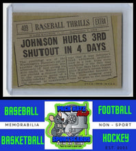 Load image into Gallery viewer, 1961 Topps #409 Johnson Hurls 3rd Shutout in 4 Days BT VG/EX