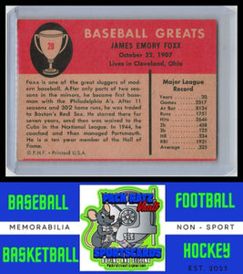 1961 Fleer Baseball Greats #28 Jimmie Foxx VG/EX