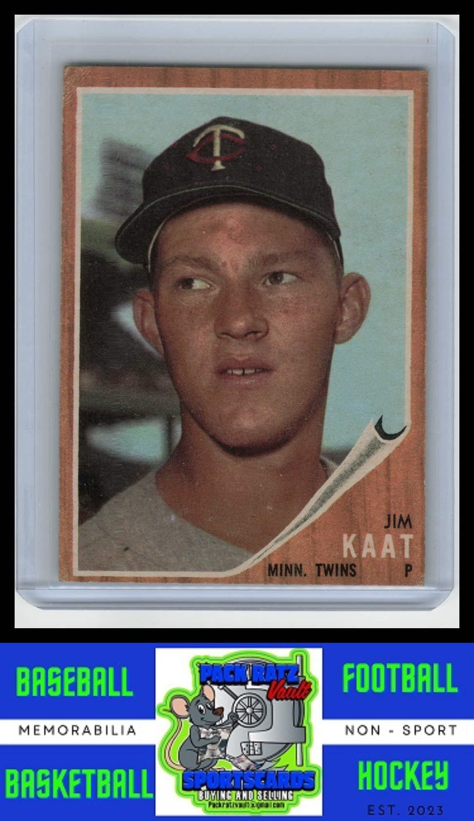 1962 Topps #21 Jim Kaat VG/EX