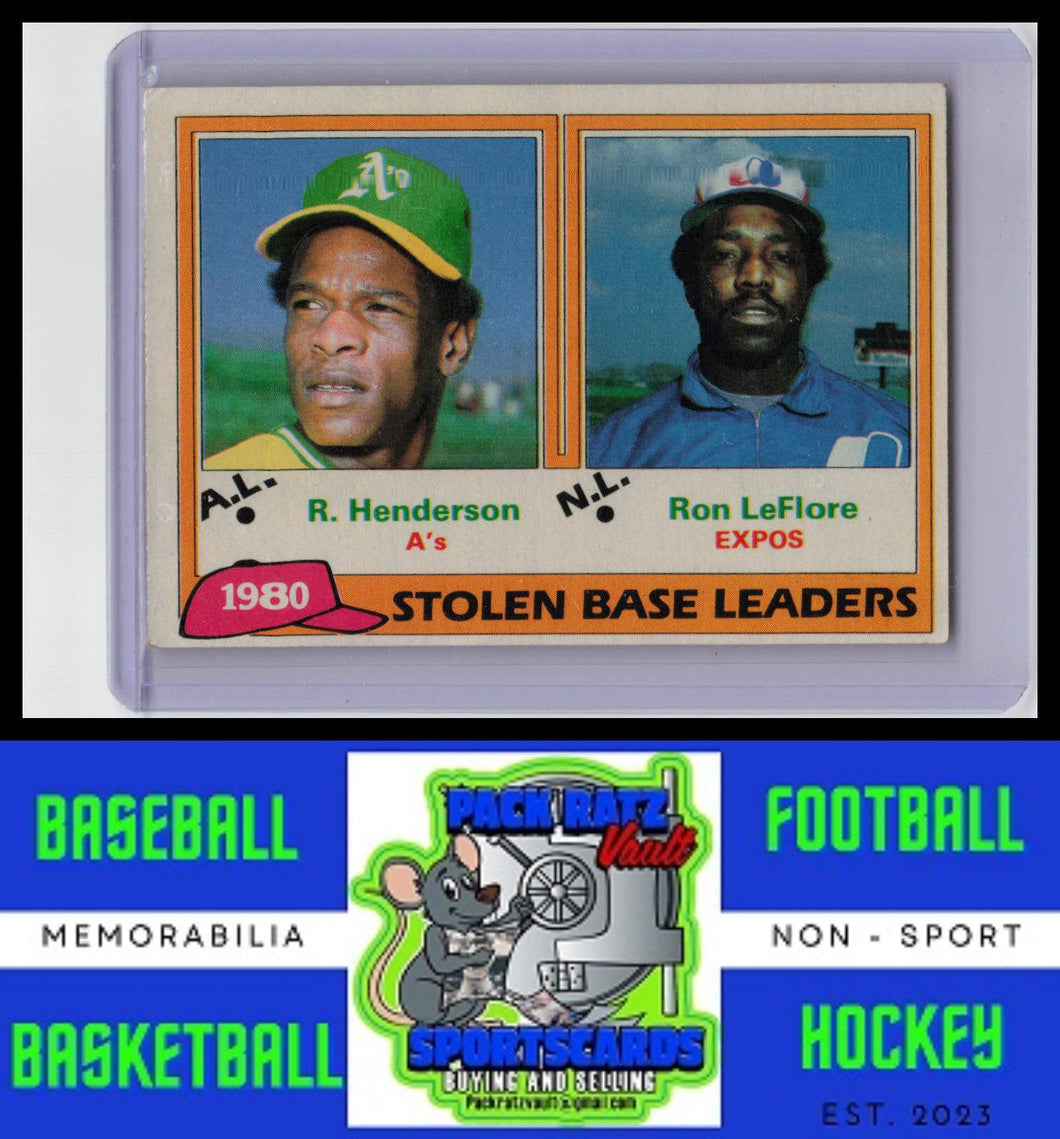 1981 Topps #4 1980 Stolen Base Leaders - R. Henderson / Ron LeFlore LL VG/EX