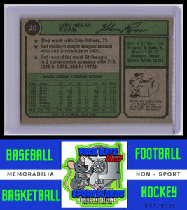 1974 Topps #20 Nolan Ryan VG