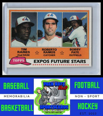 1981 Topps #479 Expos Future Stars - Tim Raines / Roberto Ramos / Bobby Pate RC EX