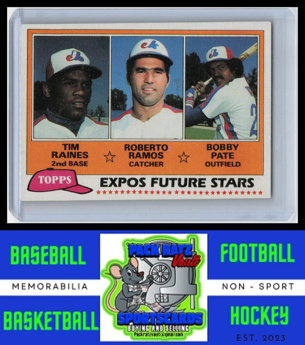 1981 Topps #479 Expos Future Stars - Tim Raines / Roberto Ramos / Bobby Pate RC EX