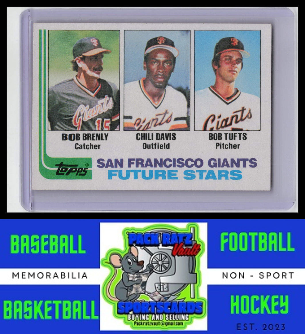 1982 Topps #171 Giants Future Stars (Bob Brenly / Chili Davis / Bob Tufts) FS, RC EX