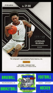 2021 Panini Prizm Collegiate Draft Picks #CP-JBU Jordon Burns College Penmanship Prizms Blue NM