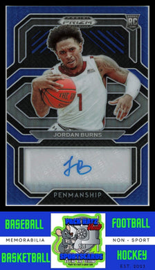 2021 Panini Prizm Collegiate Draft Picks #CP-JBU Jordon Burns College Penmanship Prizms Blue NM