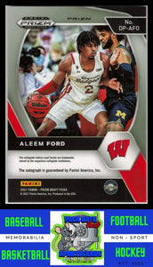 2021 Panini Prizm Collegiate Draft Picks #DP-AFO Aleem Ford (RC) (AU) NM