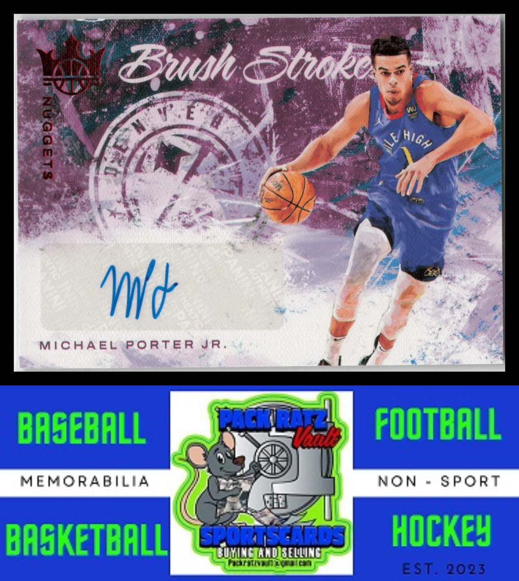 2021 Panini Court Kings #BR-MPJ Michael Porter Jr 32/49 Brush Strokes Purple NM