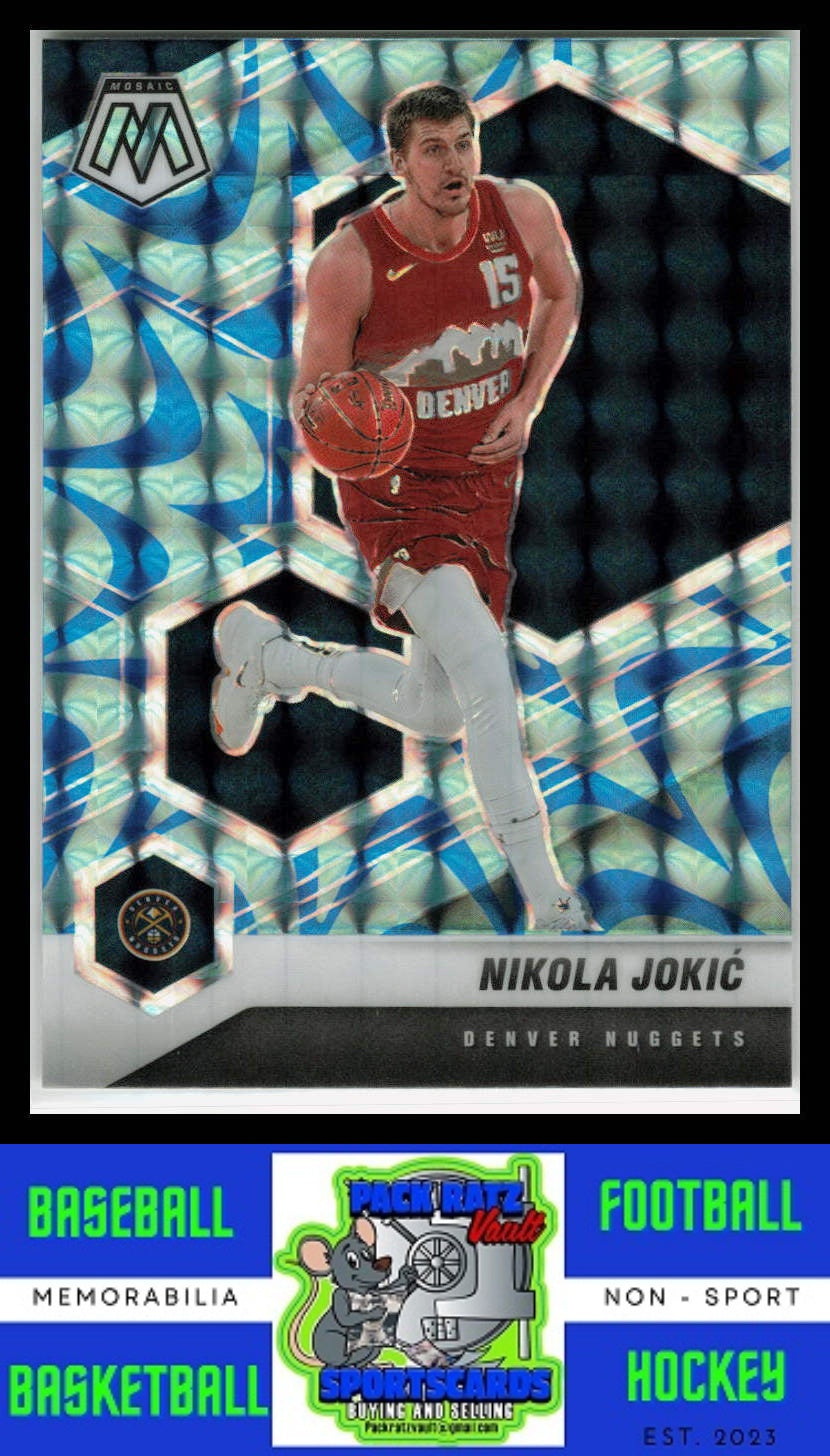 2020 Panini Mosaic #21 Nikola Jokic Mosaic Reactive Blue NM