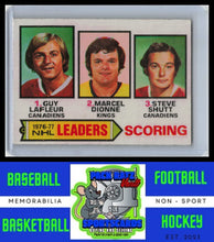 Load image into Gallery viewer, 1977 Topps #3 Guy LaFleur / Dionne Marcel / Steve Shutt LL VG/EX