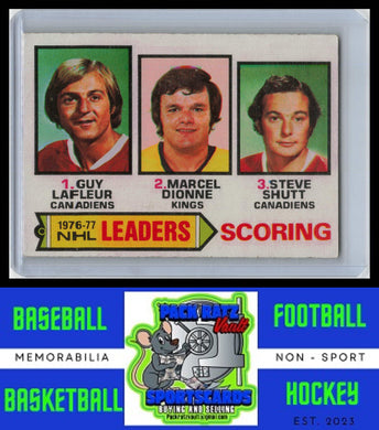 1977 Topps #3 Guy LaFleur / Dionne Marcel / Steve Shutt LL VG/EX