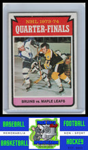 Load image into Gallery viewer, 1974 Topps #211 Quarterfinals (Bruins vs. Maple Leafs) VG/EX