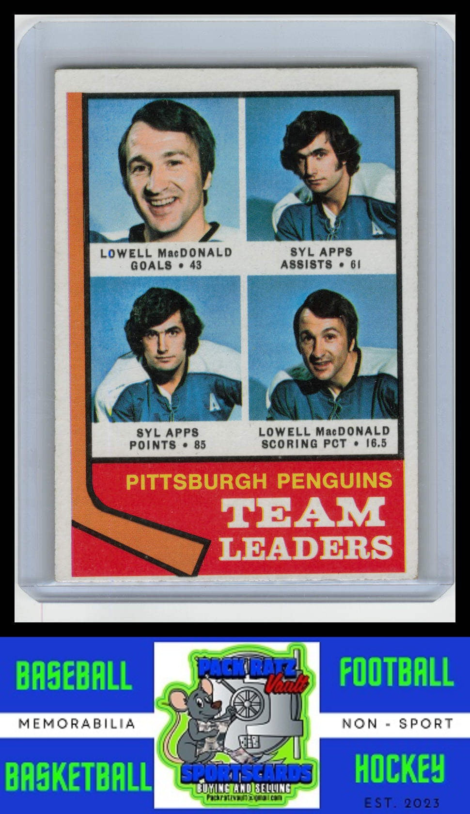 1974 Topps #183 Lowell MacDonald / Syl Apps Jr. TL VG/EX