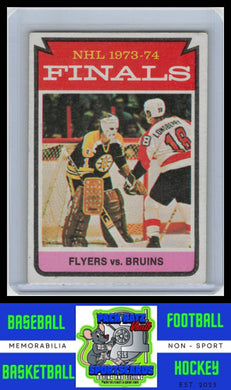 1974 Topps #215 1974 Finals (Flyers vs. Bruins) VG/EX