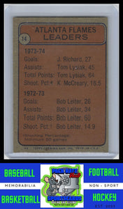 1974 Topps #14 Jacques Richard / Tom Lysiak / Keith McCreary TL EX