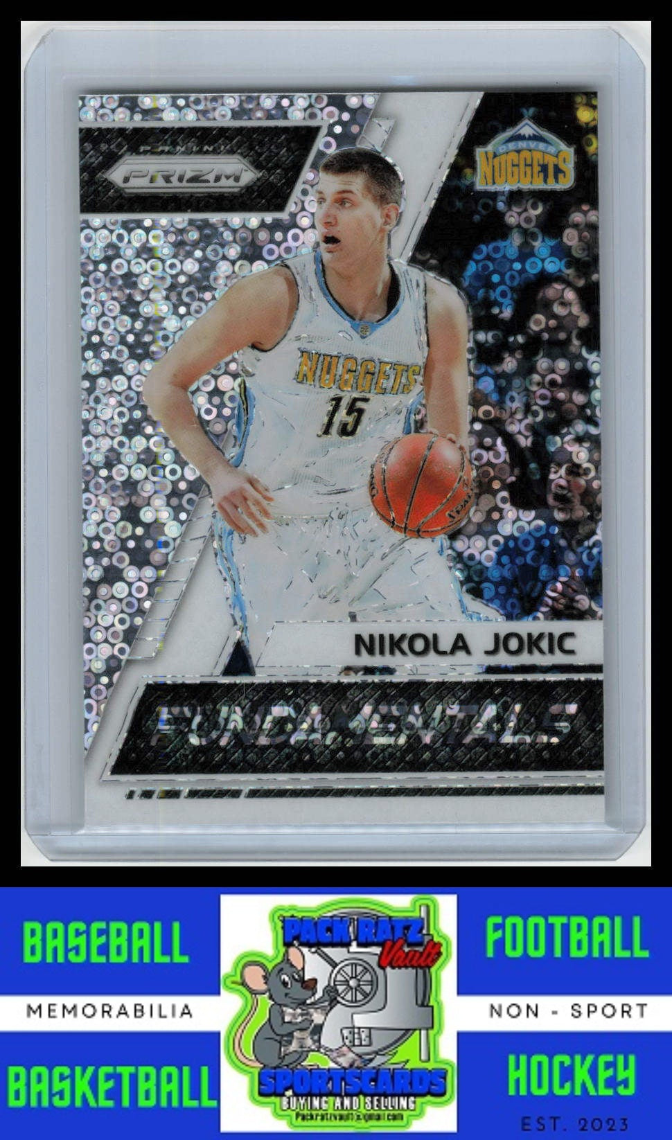 2017 Panini Prizm #50 Nikola Jokic Fundamentals Prizms Hyper EX/NM