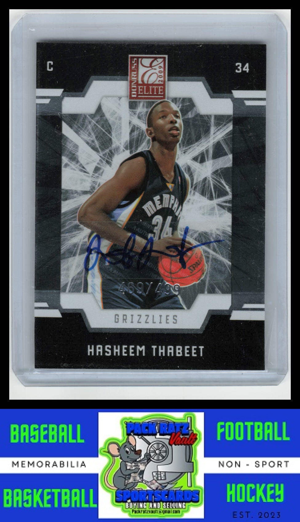 2009 Donruss Elite #162 Hasheem Thabeet 469/499 EX/NM