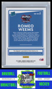 2021 Panini Chronicles Draft Picks #RR-RWE Romeo Weems Donruss Rated Rookie Autographs Red EX/NM