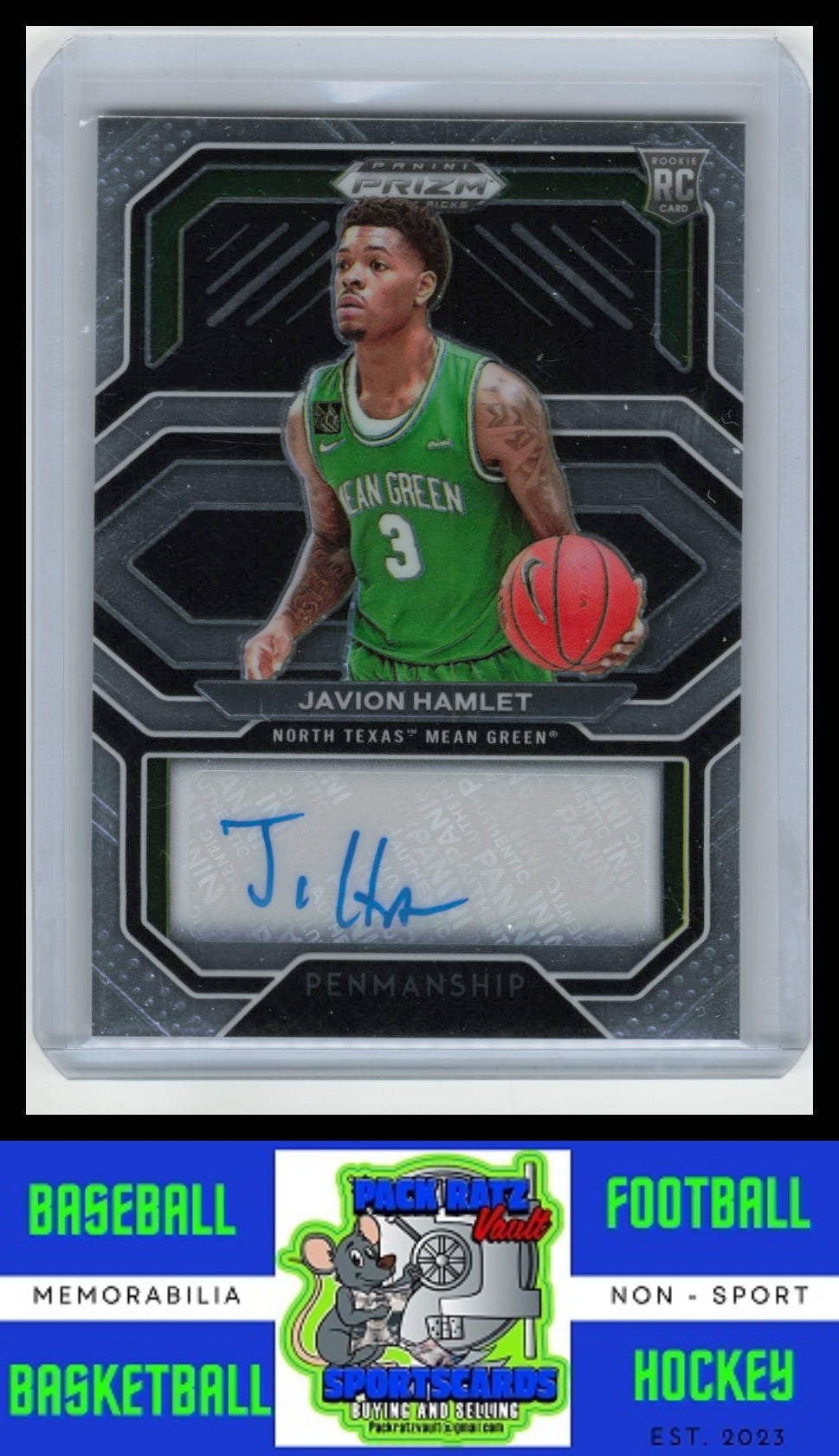 2021 Prizm Draft Picks Penmanship #CP-JHA Javion Hamlet EX/NM