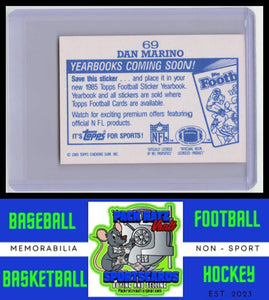 1985 Topps #69 Dan Marino Coming Soon Stickers NM