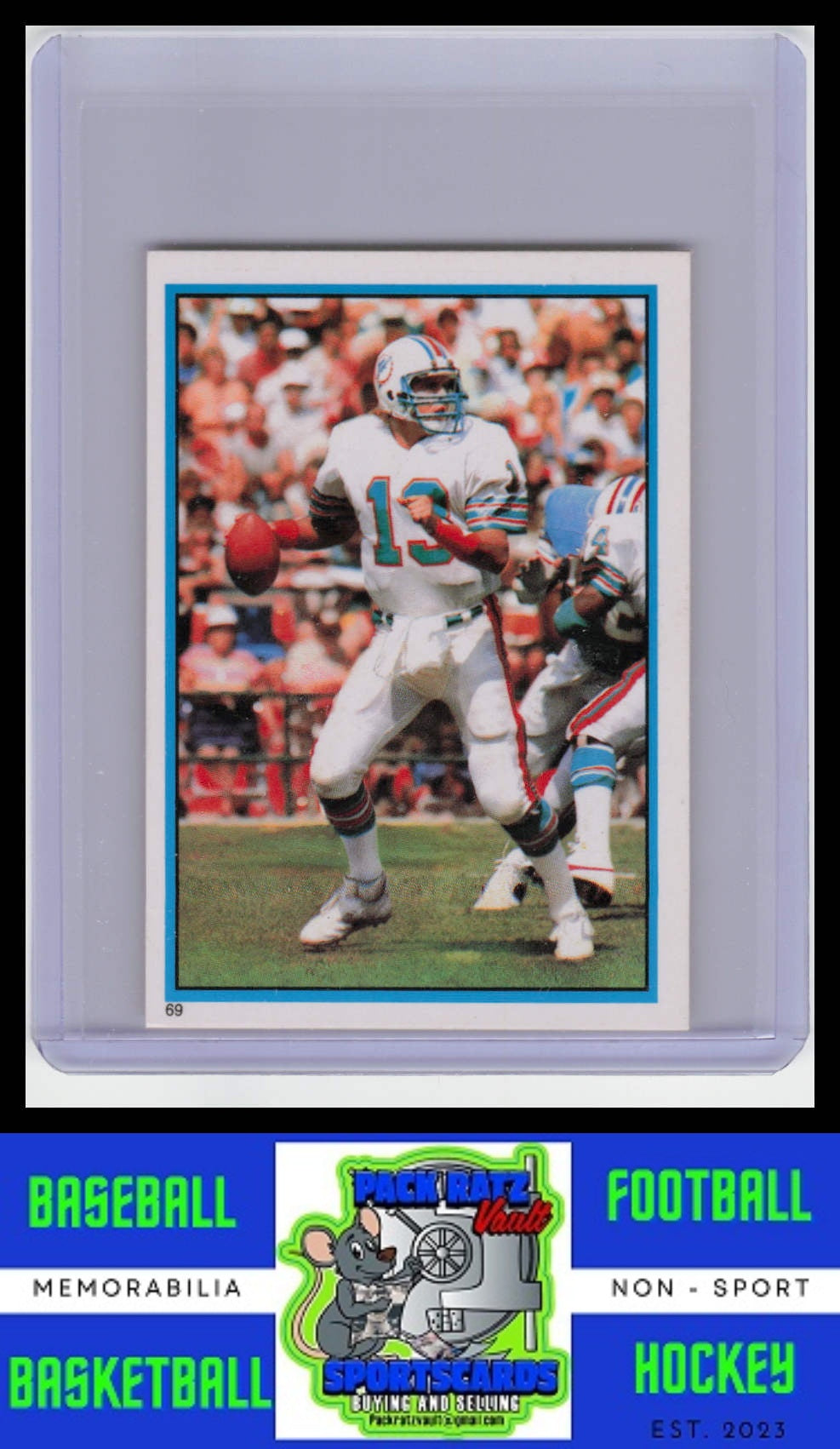 1985 Topps #69 Dan Marino Coming Soon Stickers NM