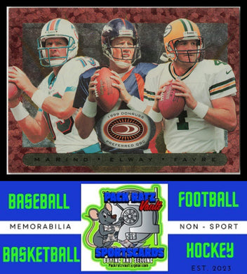 1999 Donruss Preferred QBC #45 Dan Marino / Brett Favre / John Elway BRZ NM