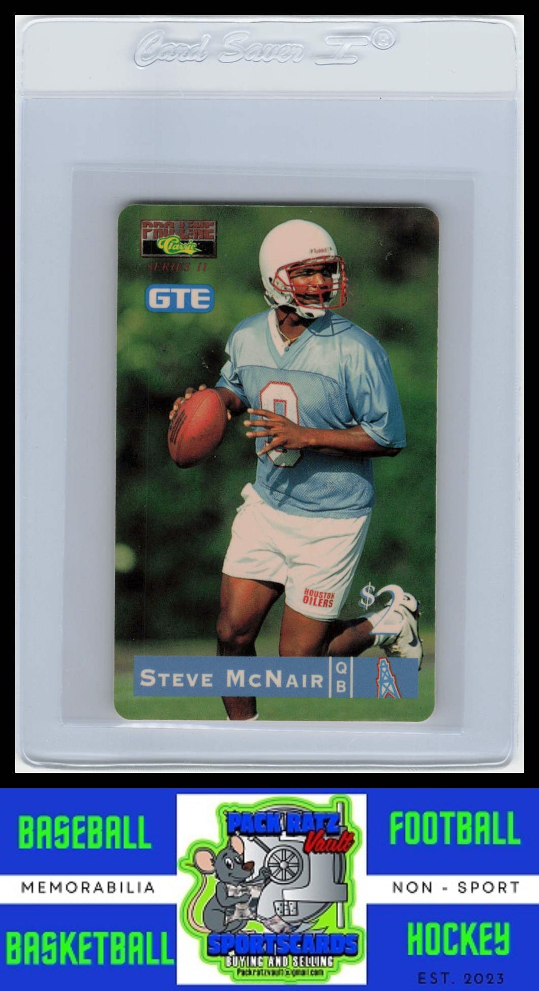 1995 Pro Line Series II #5 Steve McNair Phone Cards $2 EX/NM