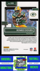 2022 Romeo Doubs (RC) Panini Optic Silver #235   RR  