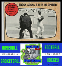 Load image into Gallery viewer, 1968 Topps #151 Brock Socks 4-Hits in Opener WS EX