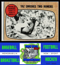 Load image into Gallery viewer, 1968 Topps #152 Yaz Smashes Two Homers WS EX