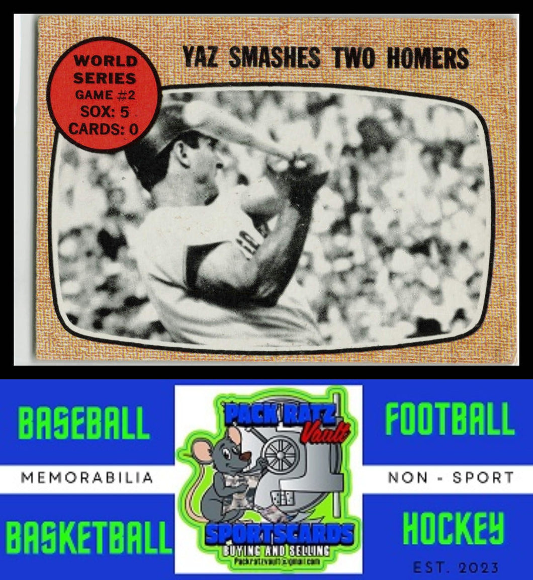 1968 Topps #152 Yaz Smashes Two Homers WS EX