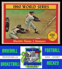 Load image into Gallery viewer, 1961 Topps #307 1960 World Series Game #2 - Mantle Slams 2 Homers WS, UER EX+