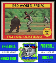 Load image into Gallery viewer, 1961 Topps #311 1960 World Series Game #6 - Ford Pitches Second Shutout WS EX+