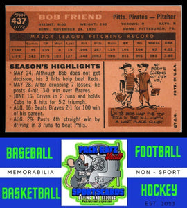 1960 Topps #437b Bob Friend Gray back EX