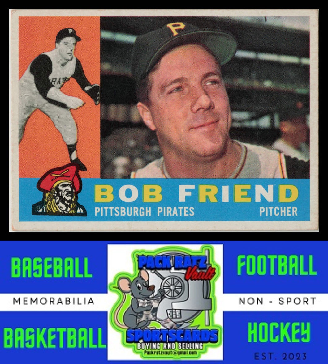 1960 Topps #437b Bob Friend Gray back EX