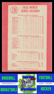 1964 Topps #140 1963 World Series Summary WS EX