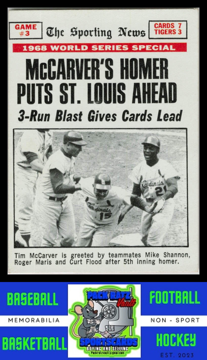 1969 Topps #164 World Series Game 3 - McCarver's Homer Puts St. Louis Ahead WS PSA