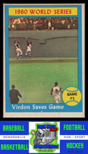 Load image into Gallery viewer, 1961 Topps #306 1960 World Series Game #1 - Virdon Saves Game WS EX+