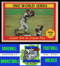 Load image into Gallery viewer, 1961 Topps #309 1960 World Series Game #4 - Cimoli Safe In Crucial Play WS EX+