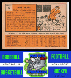 1963 Topps #87 Bob Veale EX