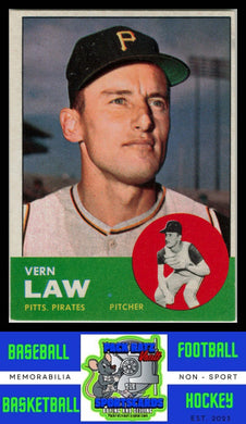 1963 Topps #184 Vern Law EX