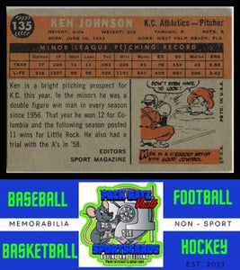 1960 Topps #135 Ken Johnson EX+