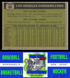 1961 Topps #86 Los Angeles Dodgers TC Good