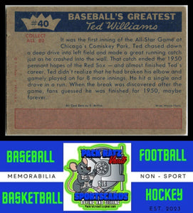 1959 Fleer Ted Williams #40 Ted Williams VG